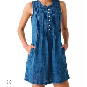 Faherty Isha Indigo Sleeveless Dress